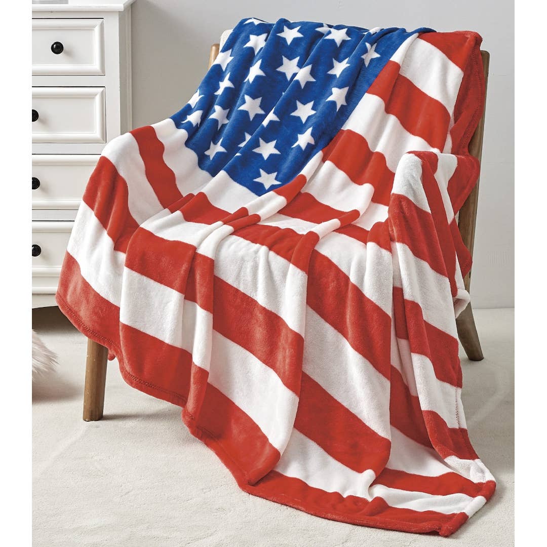Infinite Basics - Wholesale Throw Blanket - American Flag USA Ultra Lush Oversized Throw Blanket2