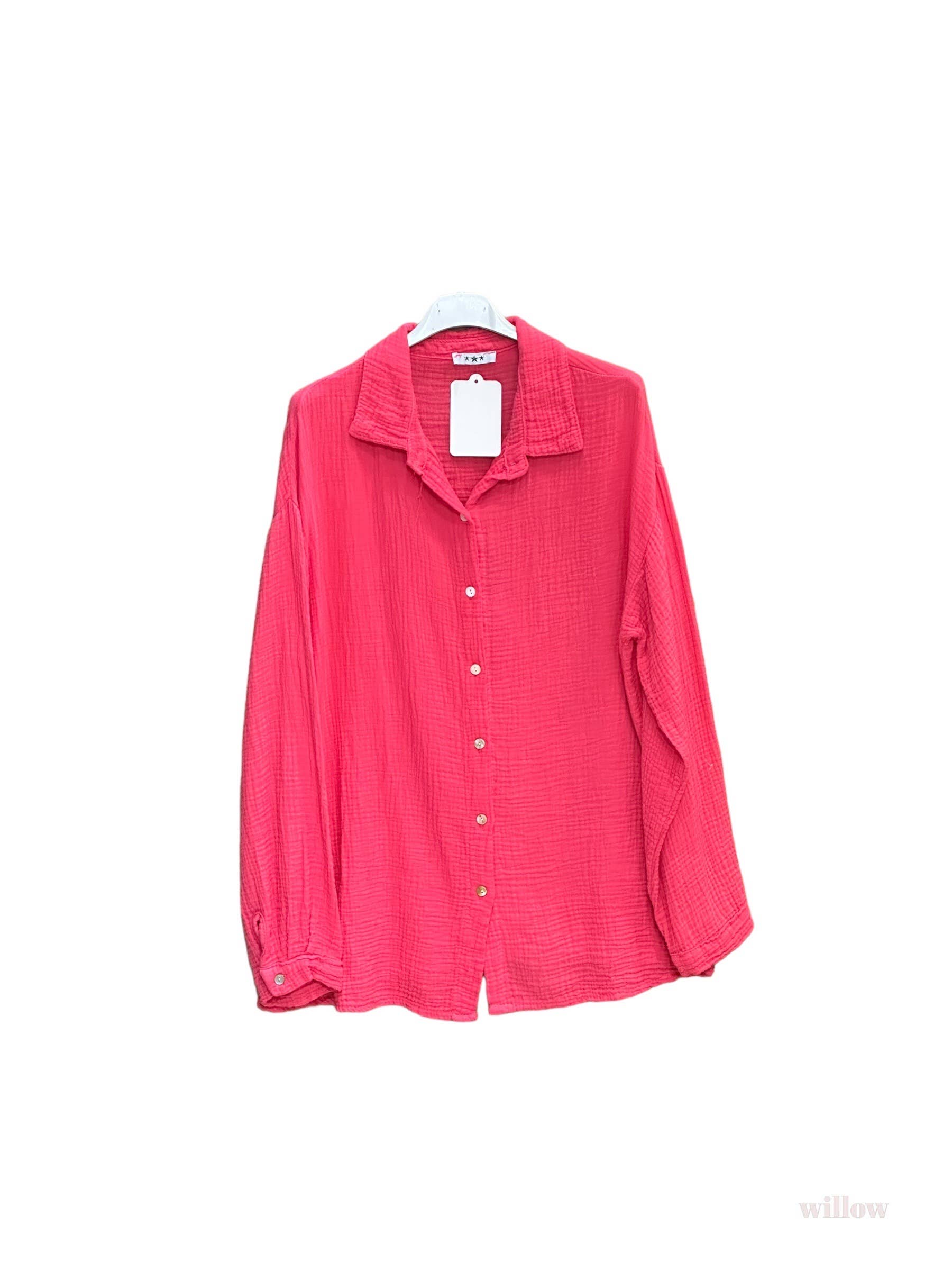 Moonsun - Wholesale Button Down Shirt - Women's - Cotton gauze shirt #30366