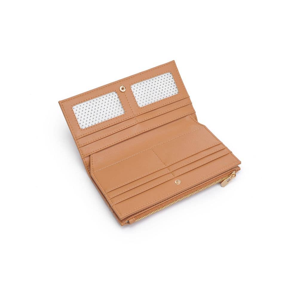 Moda Luxe - Vente Portefeuille – femme - Portefeuille Thalia en cuir végan tressé avec fermeture à bouton-pression et zip28