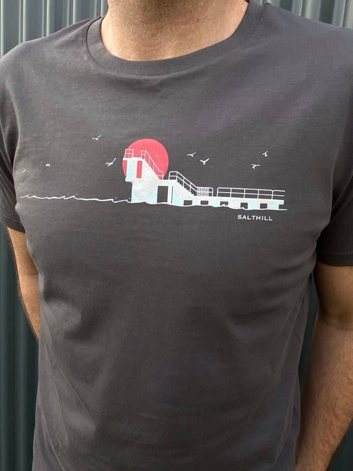 ANTHRACITE Blackrock Diving tower (Salthill) - Organic Cotton t-shirt for wholesale on Faire2