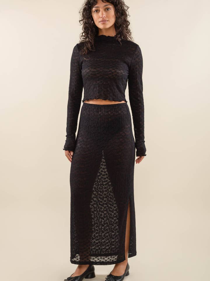 Lara Jacquard Mesh Maxikjol för wholesale av NLT