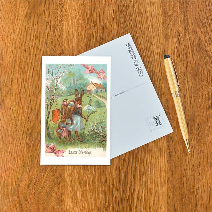 Found Image Press - Vendita all'ingrosso Cartoline - Cartolina EA-61 Auguri di Pasqua, Coniglio con Occhiali in Abito