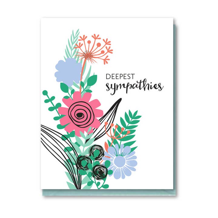 Wildflowers Sympathiekarte für den Großhandel von doodle bird design