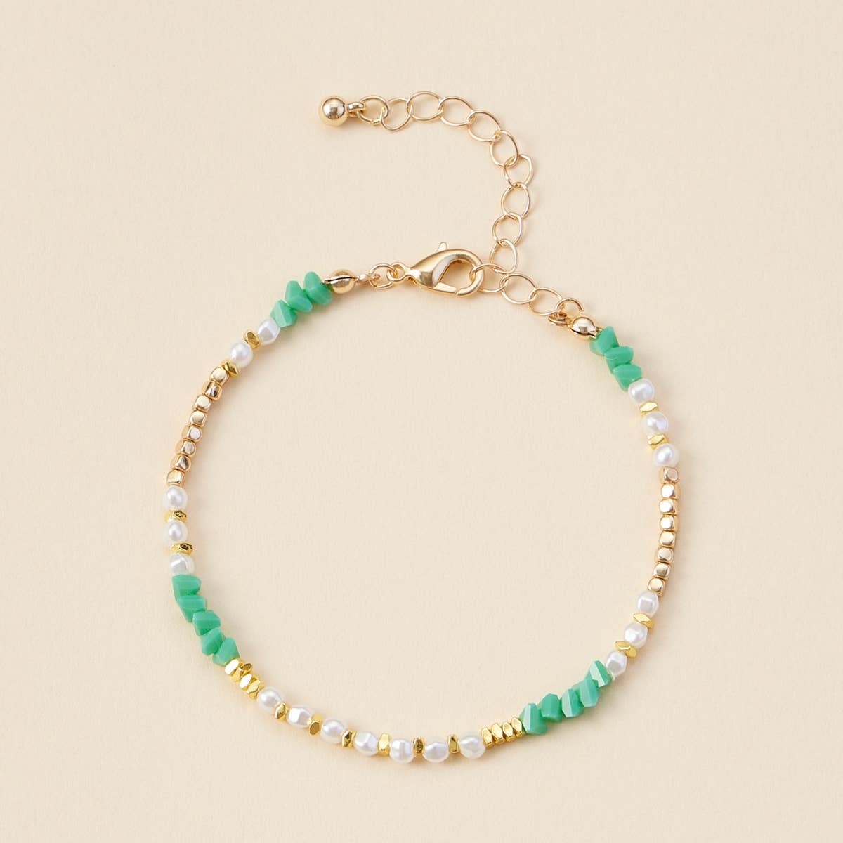 Frem – wholesale Anklet – Pearl & Glass Beaded Basic Anklet3