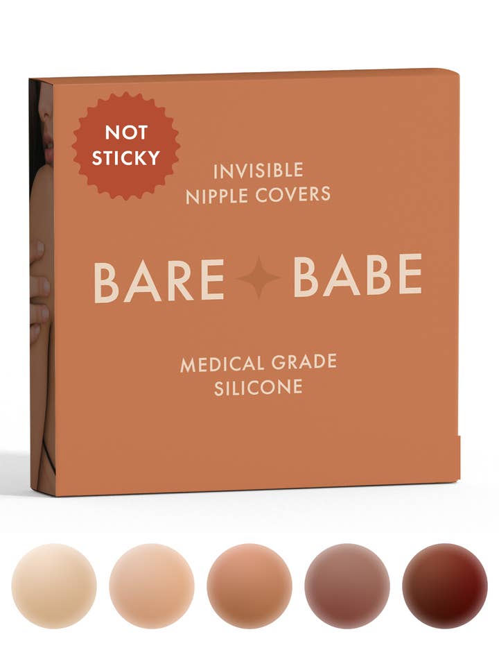 Bare Babe - Wholesale Nipple Pasties - Women's - Non-Adhesive "Grippy, Not Sticky" Nipple Covers9