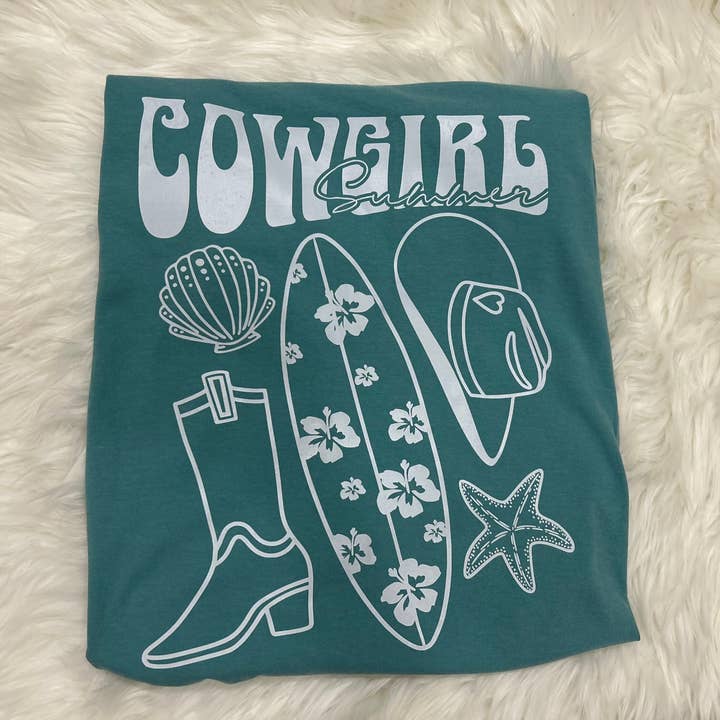 Trendy Graphic T-shirt- COWGIRL SUMMER for wholesale by The Rowdy Chick