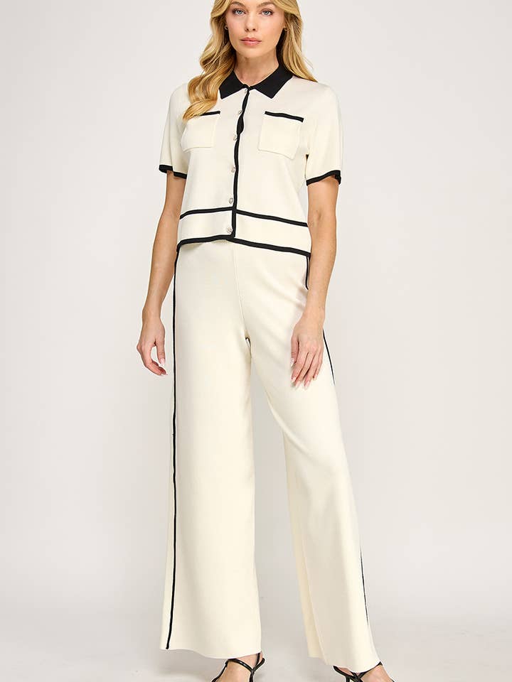 RP-4299-6 KNIT WIDE PANTS for wholesale by Ellison