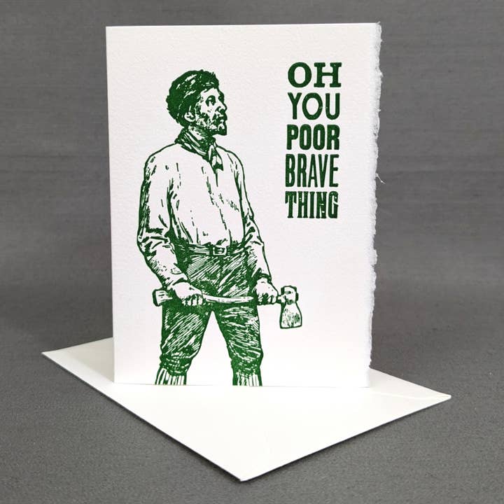 Rx Letterpress – Großhandel Ermutigungskarten – Du armes mutiges Ding | Männlicher Humor | Ermutigungskarte
