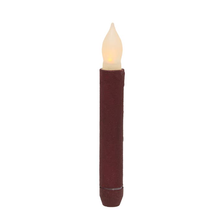 Burgundy Textured 6" LED Taper Flameless Candle for wholesale by The Hearthside Collection