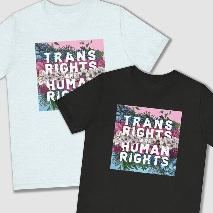 Trans Rights Are Human Rights Tee Shirt | Transgender Pride Shirt | Transgender Youth Tee-Shirt | LGBTQ Pride Shirt for wholesale by Transpainter