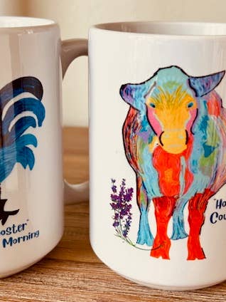 Kaffeetassen „Farm Animals with Attitude“ für den Großhandel von KSC Art, LLC