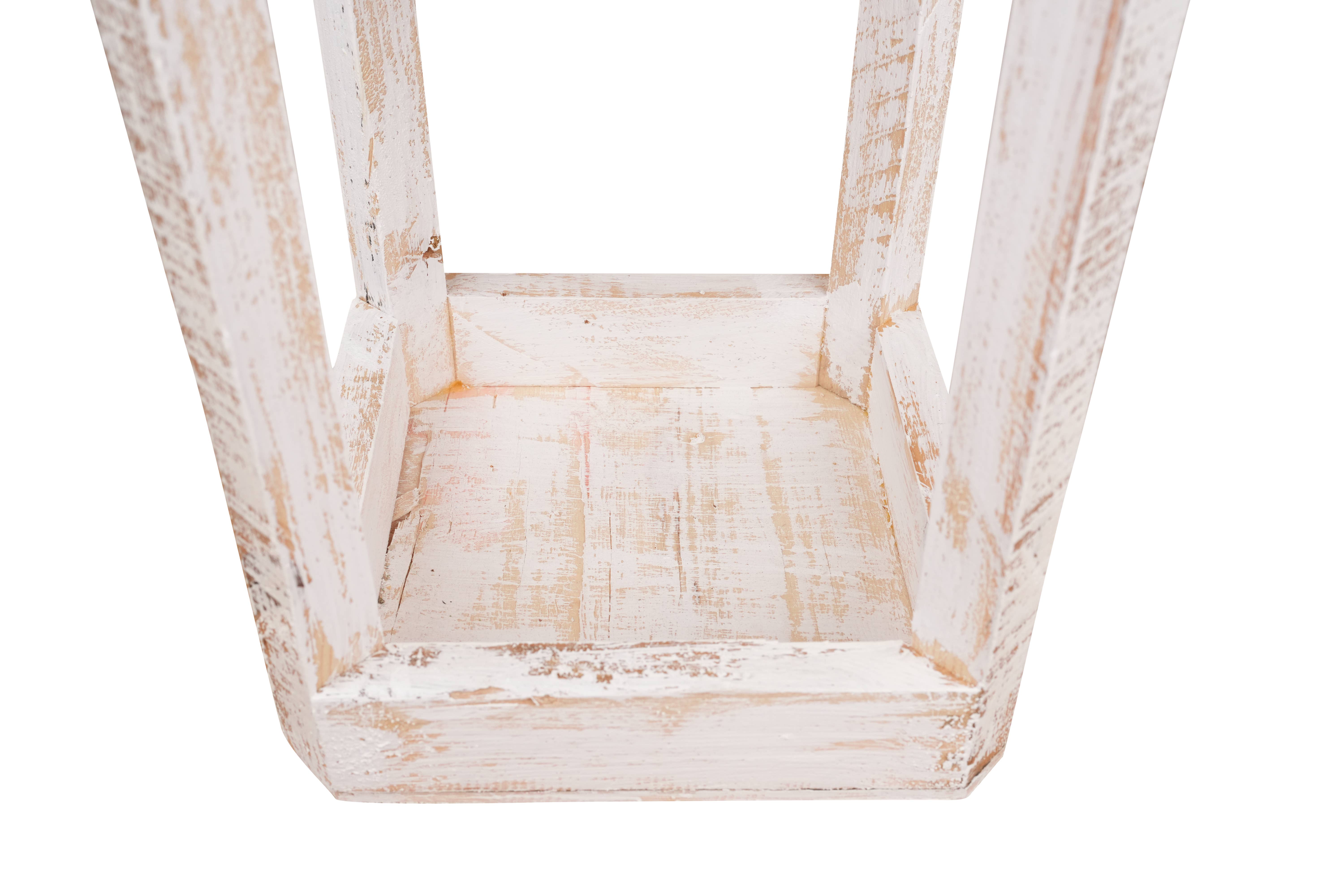My Amigos Imports – wholesale Lantern –  Pinnacle Farmhouse Wood Lantern-Set of 2-Rustic-White8