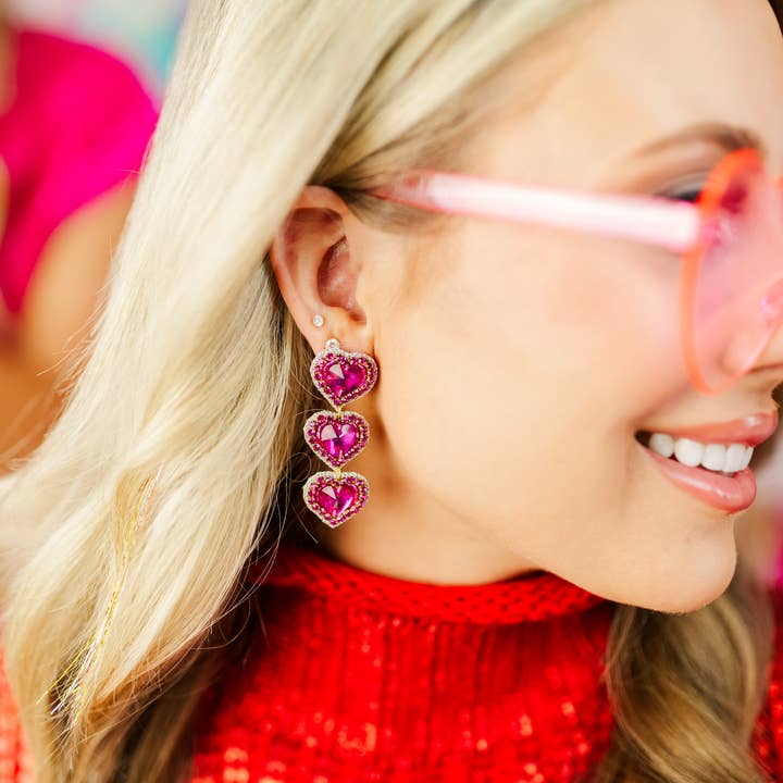 Taylor Shaye Designs - Vente Boucles d'oreilles pendantes - Coeurs à trois perles Rosaline4