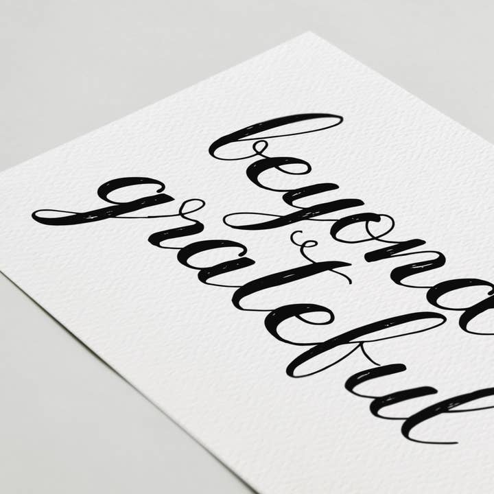 Blue Thistle - Wholesale Thank You Card - Beyond Grateful, Thank You Card, Thanks Card, Cursive1