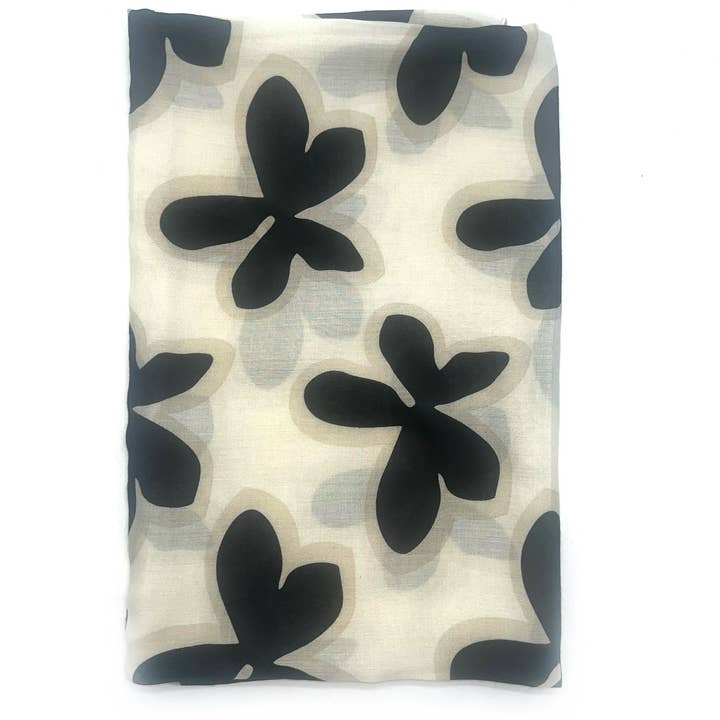 LINETA - Wholesale Scarf - Women's - HH-291 Scarf with large flower print pattern1