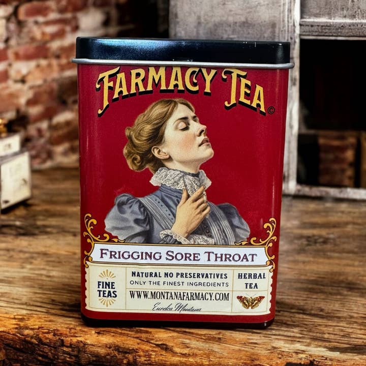 Montana Farmacy - Wholesale Tea bags - Frigging Throat Tea Soothing Tasty Tea Tin pocket/ travel 5