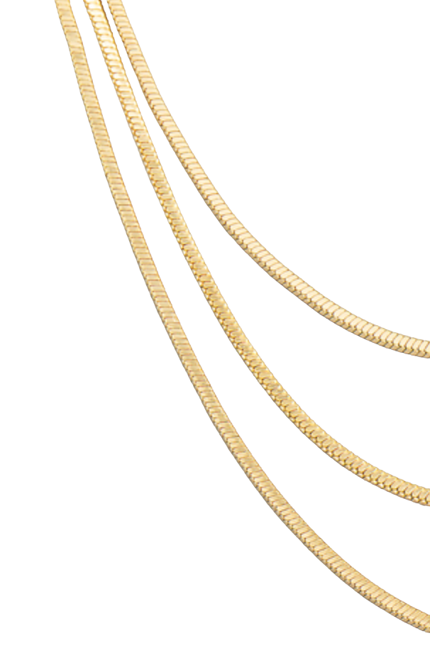 HoopLa - Wholesale Link & Chain Necklace - Trippy- 3 Wheat Necklace Stack- Waterproof- 18K Gold PVD6