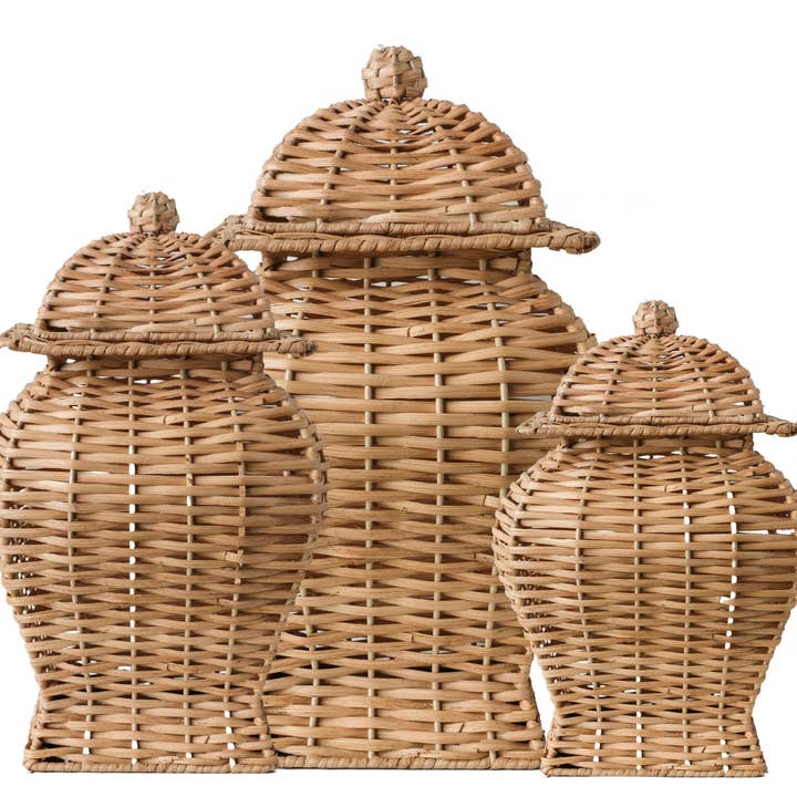 Square Wicker Jar for wholesale by The Enchanted Home