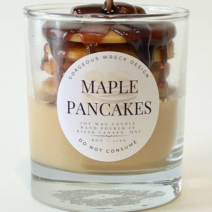 Gorgeous Wreck Design - Vente Bougies originales - Bougie Parfumée Dessert Crêpe à l'Érable1