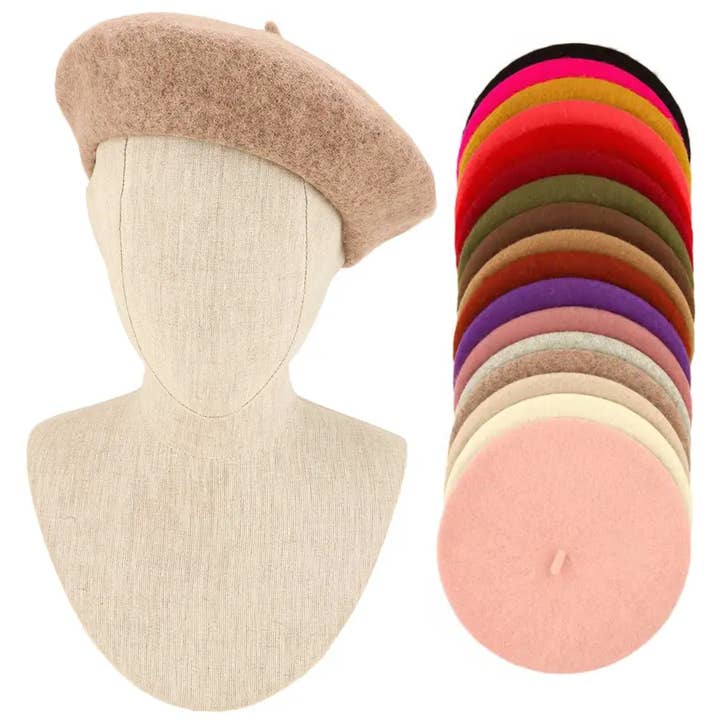anbfashion - Wholesale Beret - Women's - SOLID WOOL BERET FWBRT217-4