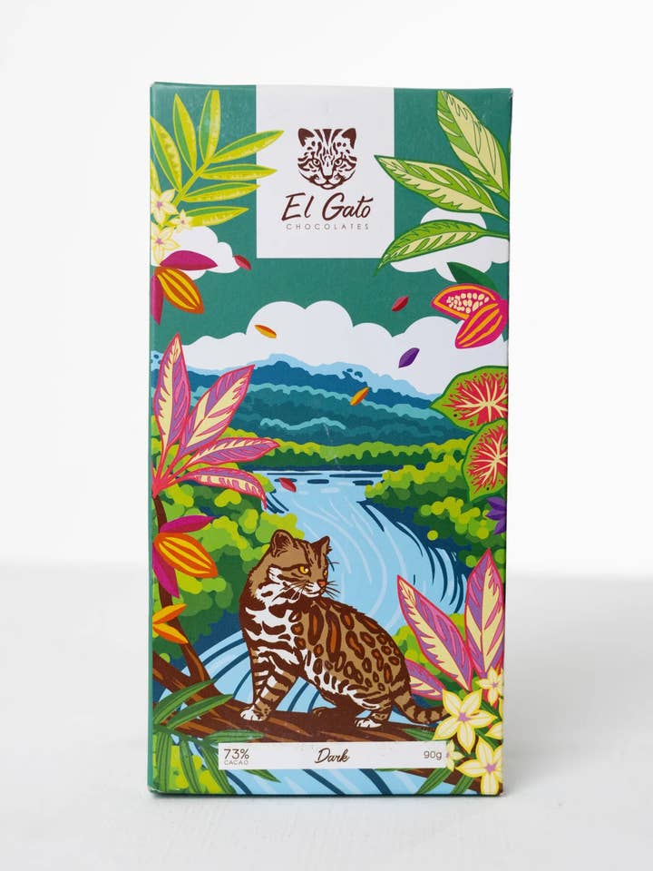 90g Chocolate Negro 73% Cacau por atacado de El Gato Chocolates