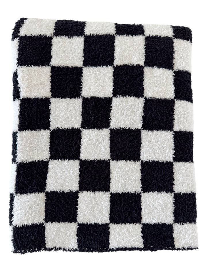 Phufy® Bliss Checkerboard Blanket, Black for wholesale by SpearmintLOVE