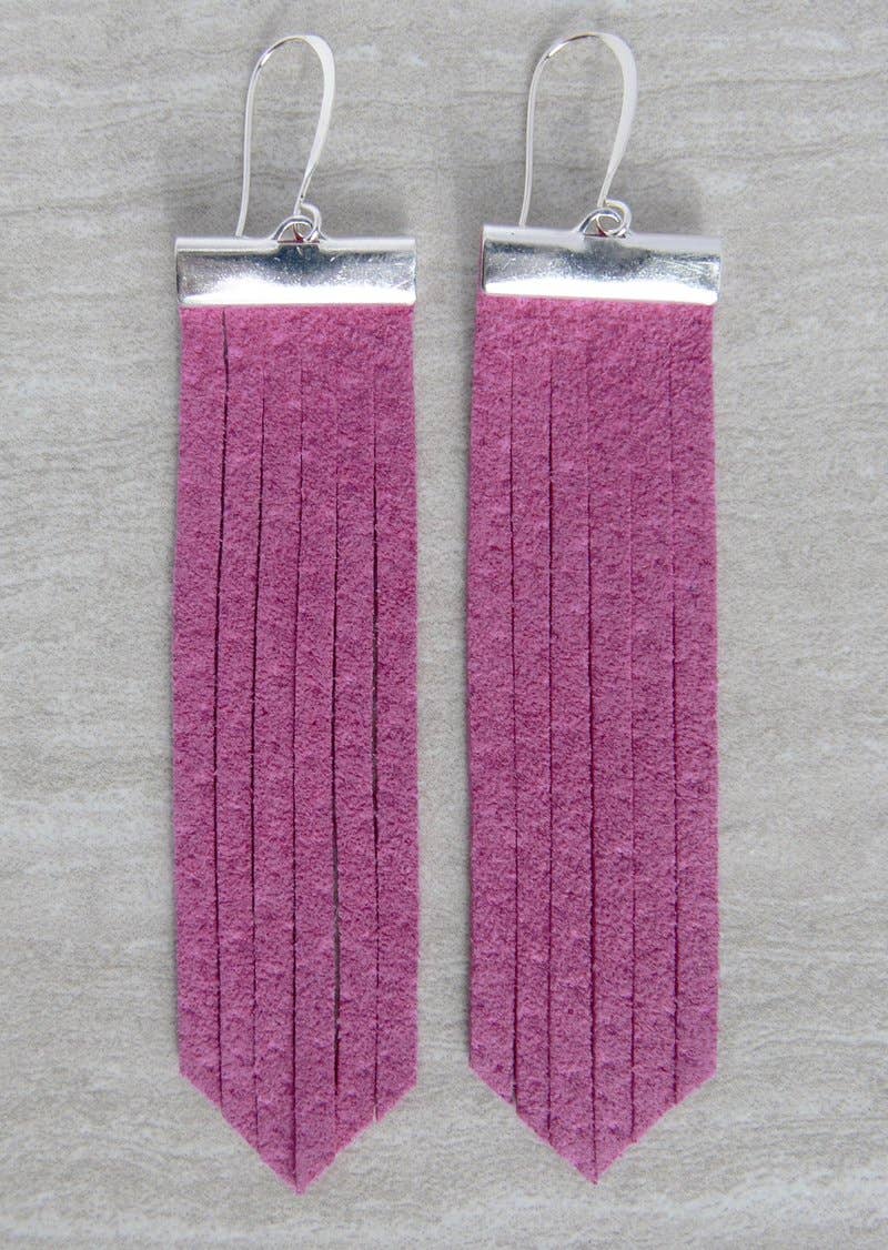 Rope and Leather - Wholesale Dangle Earrings - On The Fringe Earrings-Suede2