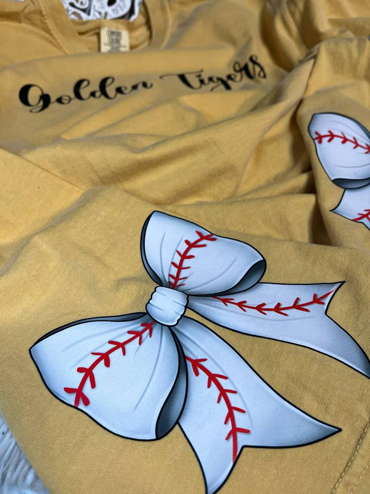 NEW Sport Side Bow T-Shirt, Custom Name and Side Bow for wholesale by April's Sew Vinyl