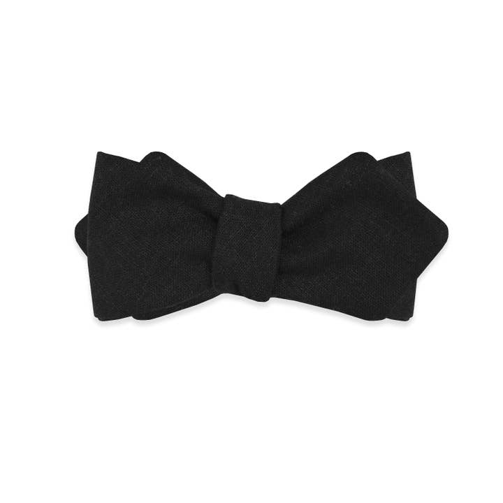 The Blake Black Diamond Point Bow Tie for wholesale by Pocket Square Clothing