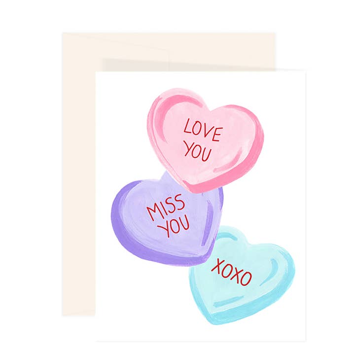 Paige & Willow - Wholesale Love Card - Candy Hearts Card0