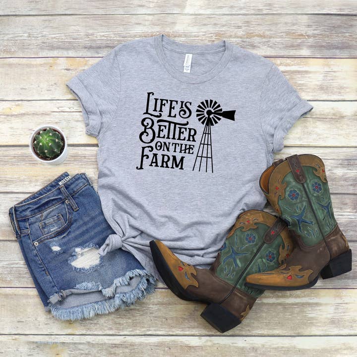 Das Leben ist besser auf der Farm Sights Ink Graphic T-Shirt für den Großhandel von Sights Ink