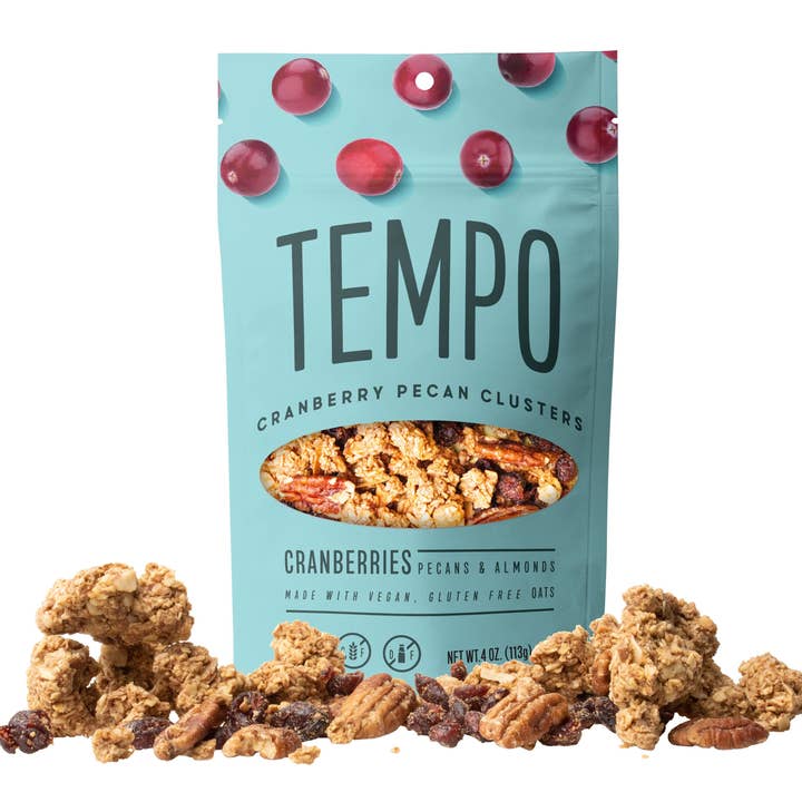Tempo Granola - Wholesale Granola - Cranberry Pecan Almond Granola Clusters 4oz. (12 bag case)