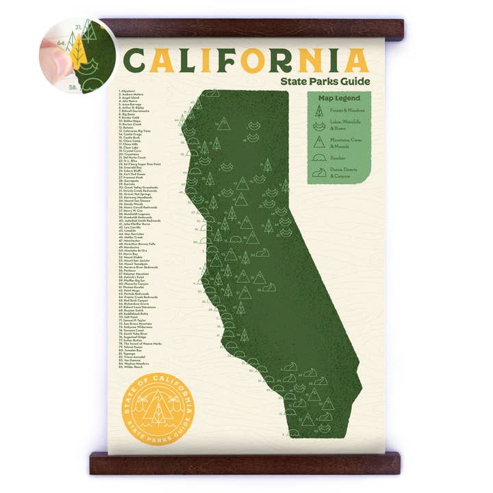 11x17 State Park checklist with travel stickers for wholesale by Ello There Outdoors