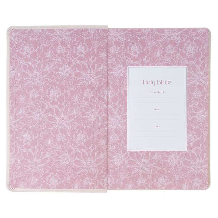 Christian Art Gifts - Wholesale Display Book - KJV Bible Giant Print Standard-size Faux Leather, Pink 20253