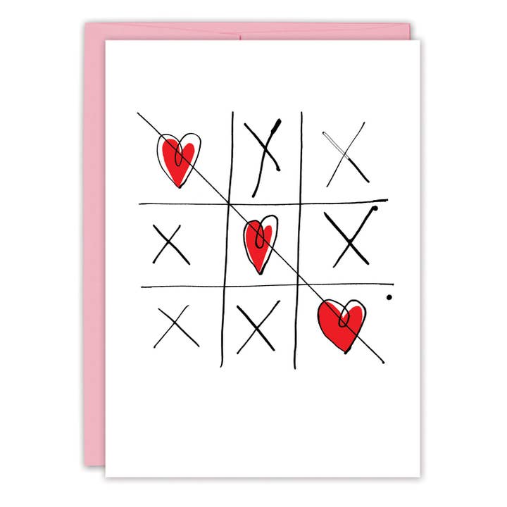 Tic Tac Toe Valentine's Day Card for wholesale by Biely & Shoaf
