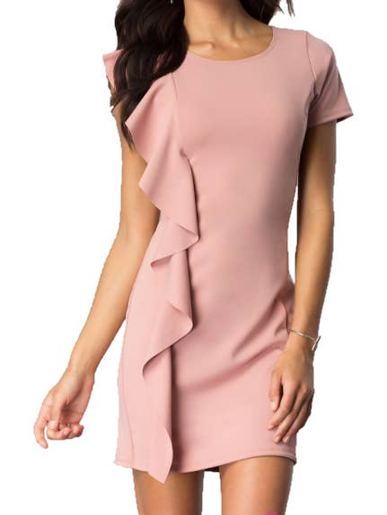 Cheryl Creations Kids - Wholesale Dress - Women's - Juniors Short Sleeve Dress With Asymmetrical Ruffle3