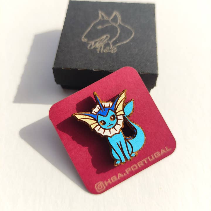 Herbs&Belles - Wholesale Lapel Pin/Button - Wooden Pokémon Pins, Eevee Evolutions, Geek Gift Anime Nerd