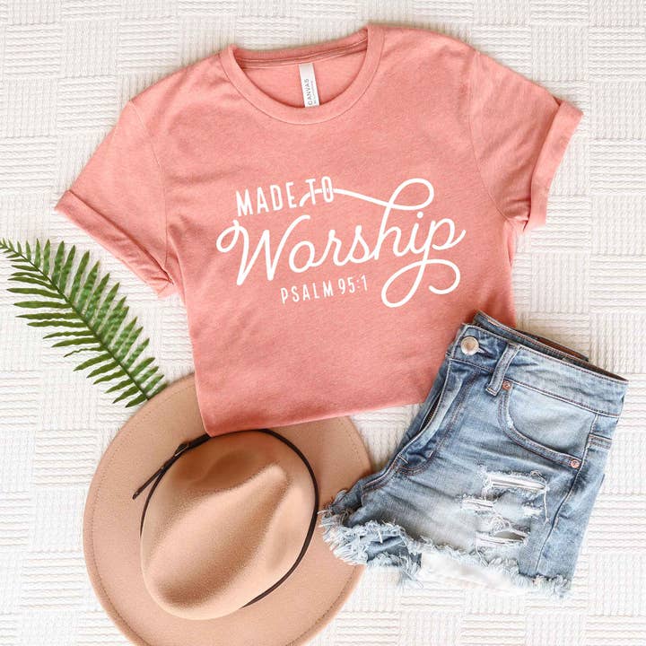 Made To Worship Scripture | Short Sleeve Crew Neck for wholesale by Uplifting Threads Co Wholesale