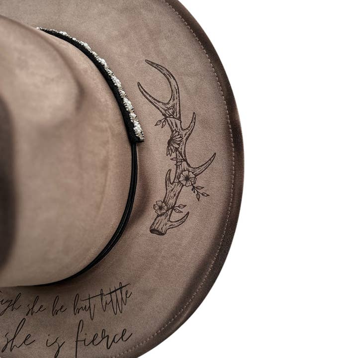 Wild Indigo - Wholesale Fedora – Women’s - Antler Florals Though She Be But Little Hat1