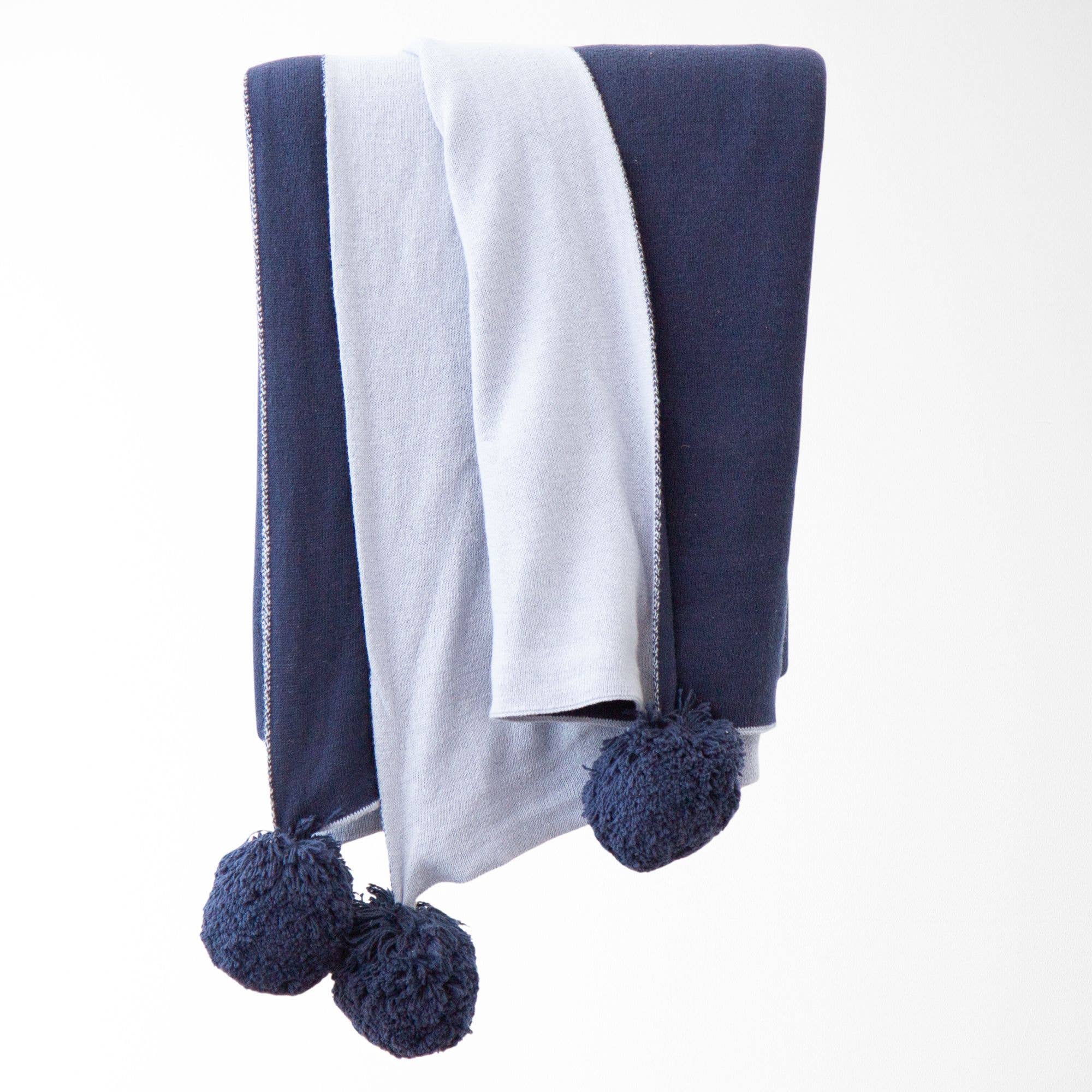 Tajik  Home  LLC - Wholesale Throw Blanket - Dakota Pom Pom Knit Throw Blanket – Double-Sided, Soft 1