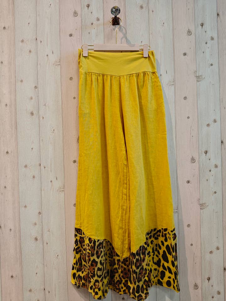 Linen & More - Venta al por mayor Pantalones - Mujer - REF 30507 PANTALON DE LINO 100% ESTAMPADOS LEOPARDO
