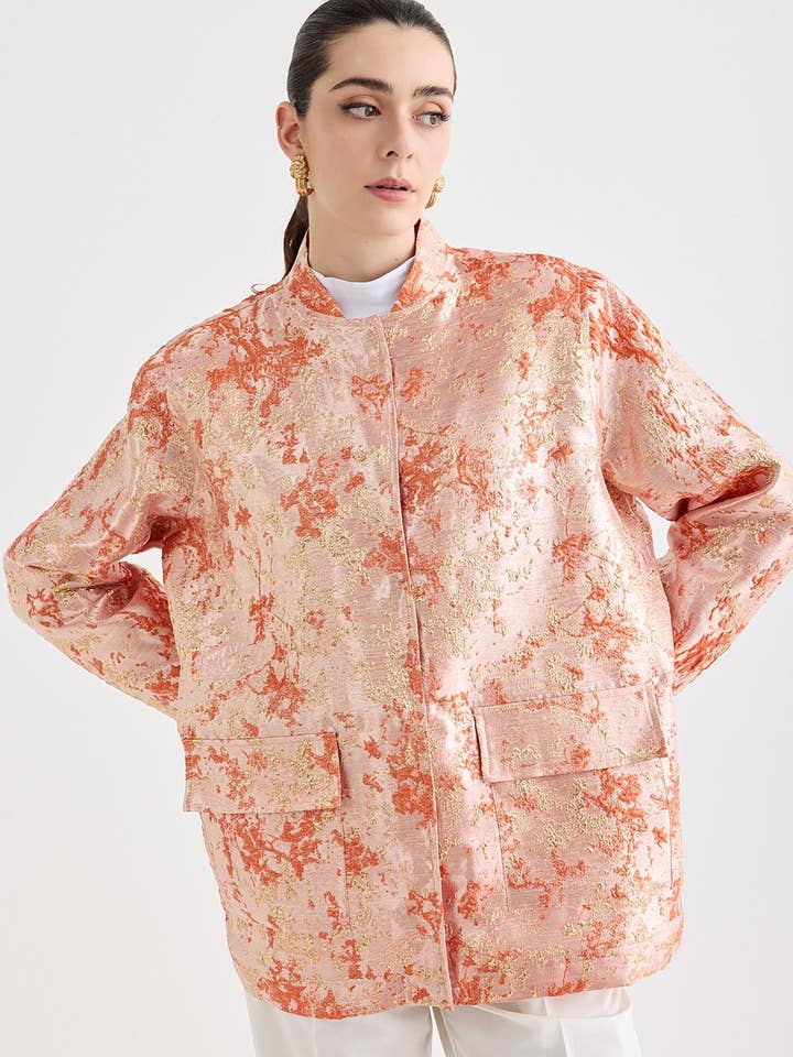 Novi Taffeta Bomberjack Goud voor wholesale door Kadriye Baştürk