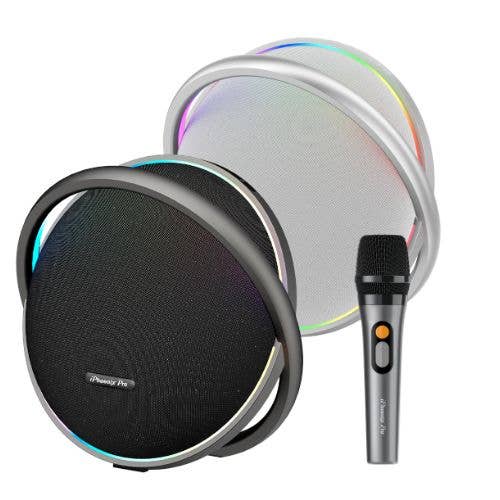 IX-123 9 Uur 200W BT Draadloze Ronde Speaker & Microfoon voor wholesale door iPhoenix Technology Corporation