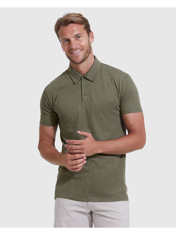 True Classic - Wholesale Polo - Men's - Short Sleeve Shirt | Polo | Tall | Heather Military Green
