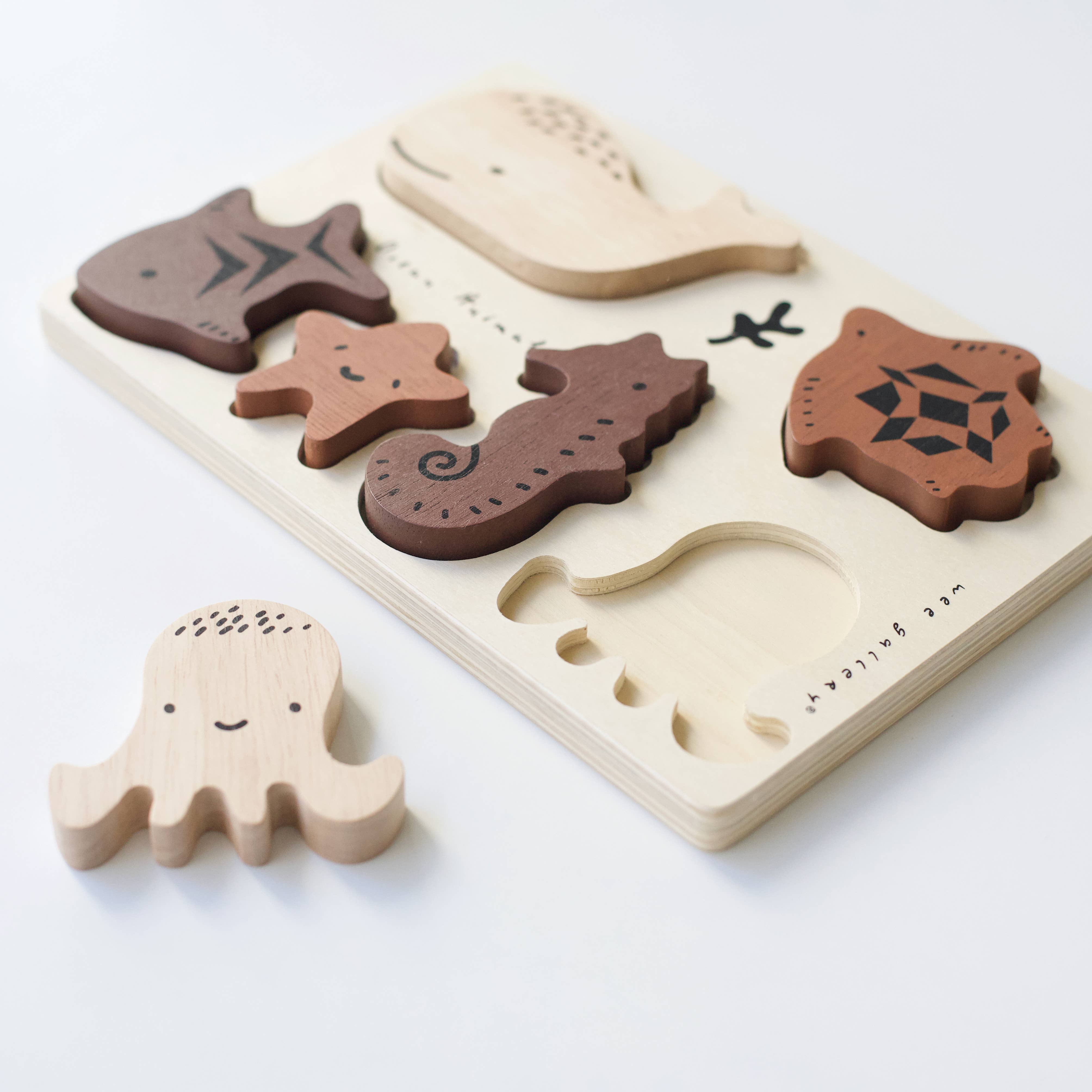 Wee Gallery - Wholesale Puzzle - Kids - Wooden Tray Puzzle - Ocean Animals3