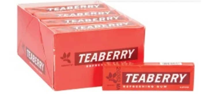 O'Shea's Candies Sweet Shop - Wholesale Chewing Gum - Nostalgic Chewing Gum 🎙️ “TEABERRY” Retro Packaging 20ct1