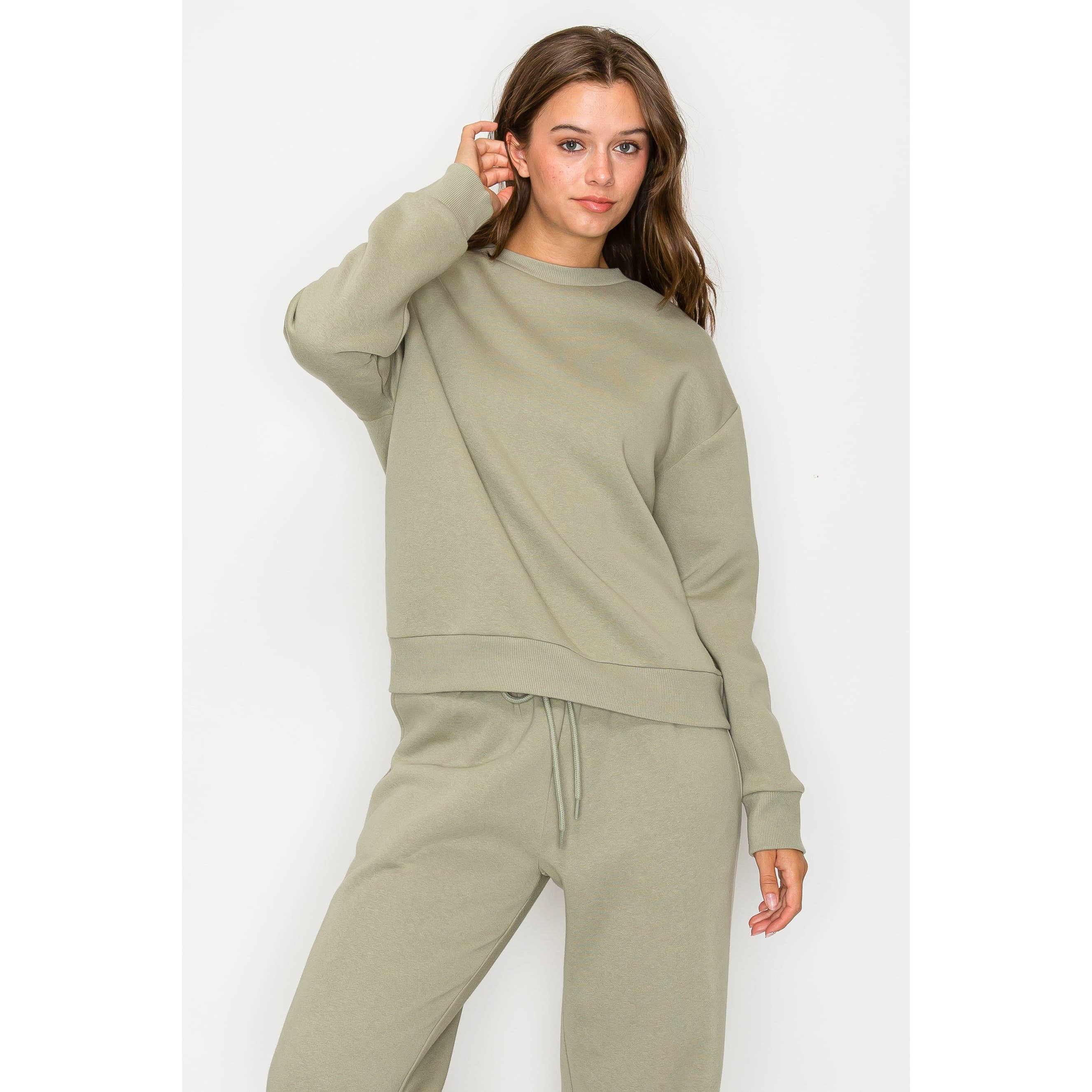 Timeless - Wholesale Sweatshirt - Women's - Oversized Crewneck Fleece Long Sleeve Sweatshirt13