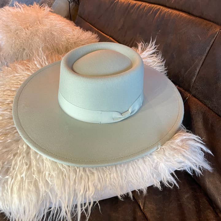 Love and Thyme - Wholesale Fedora - Women's - Premium Vegan Felt Bolero Hat Wide Brim with Matching Band