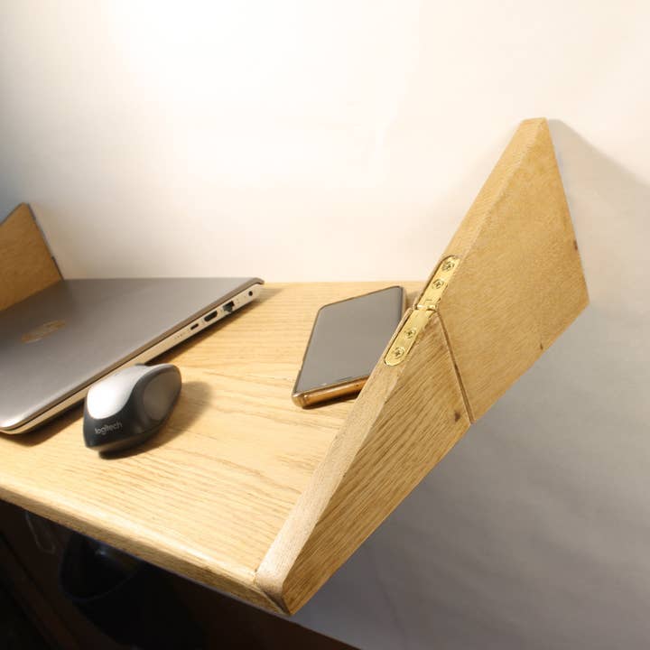 Hammer and Nail Studios - Wholesale Desk Decor - Kids & Baby - White Oak Fold Down Wall Mount Floating Desk1