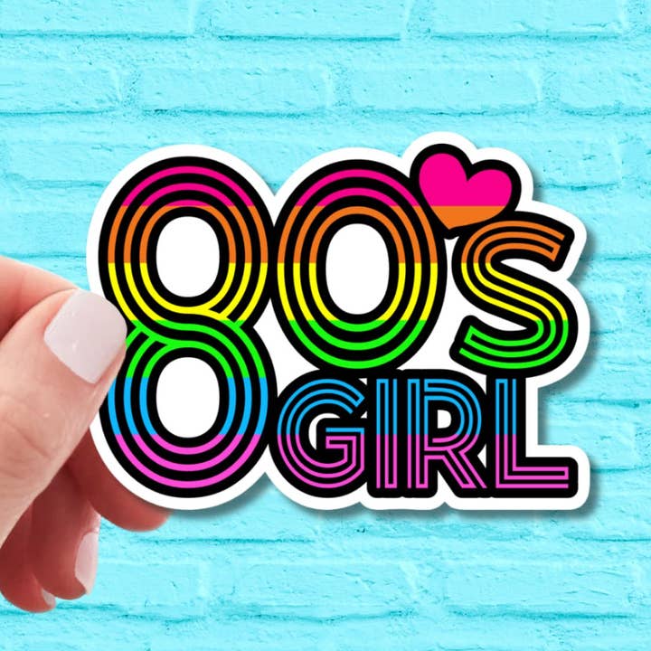 80's Girl Vinyl Sticker | Funny Sticker | Decades | Water Bottle Sticker | Cute Rainbow Sticker | Pop Culture | Phone Case Sticker | Kindle for wholesale by That Crafty Agent